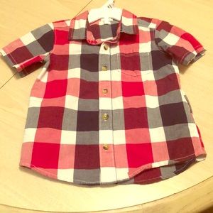 Plaid Button Down Collared Shirt